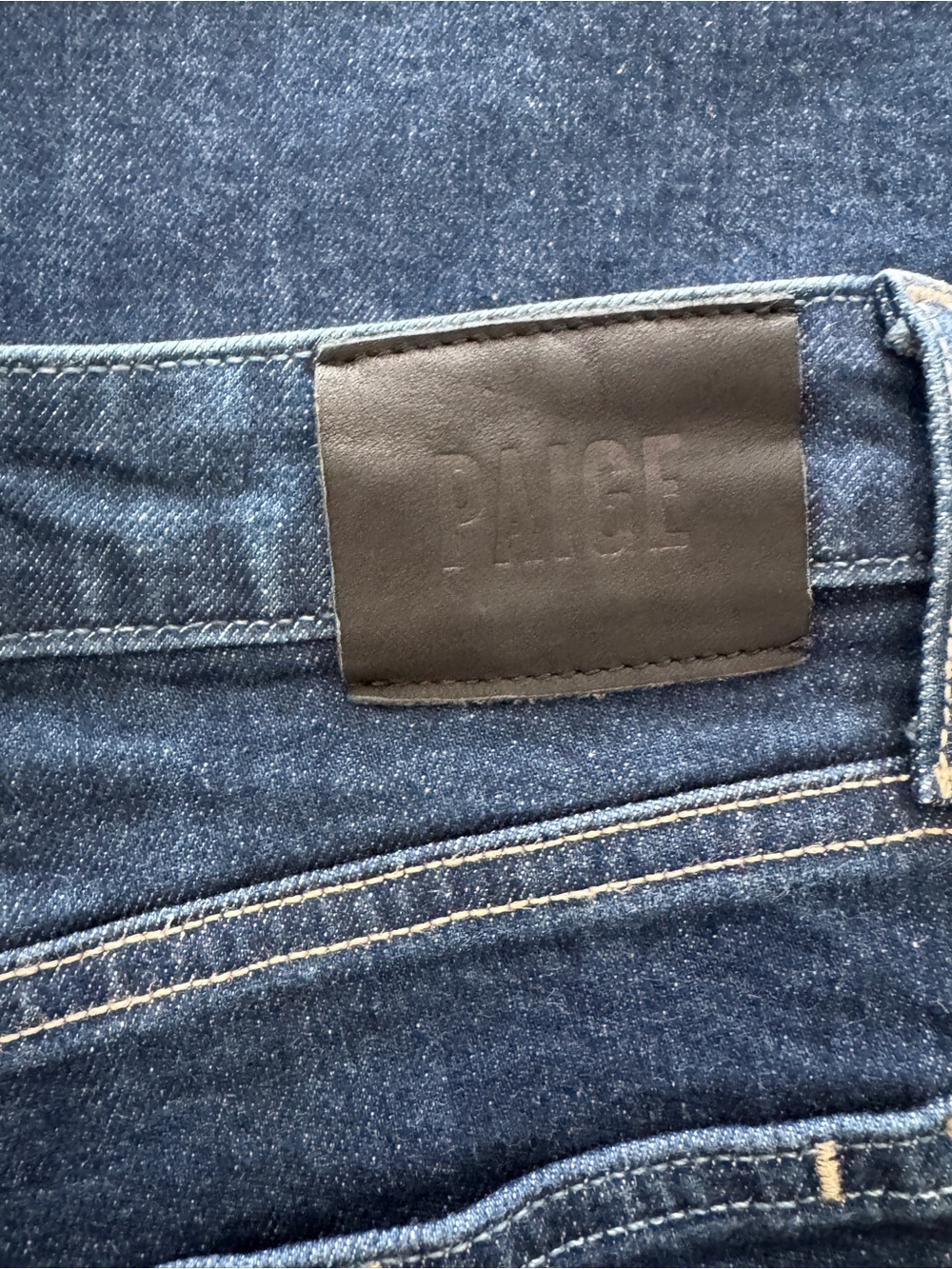 PAIGE Women's Dark Blue Harper Cropped Wide Leg Jeans